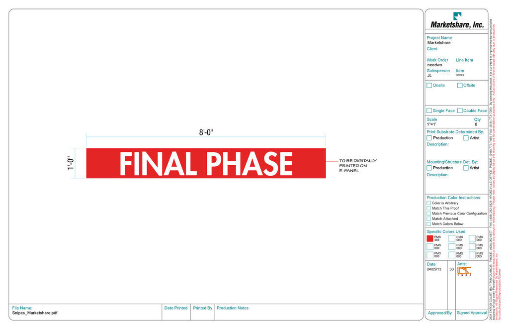"Final Phase" Stock Snipe