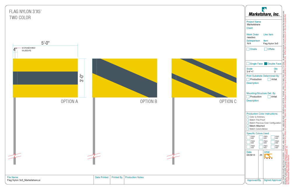 3' x 5' Nylon Free Flying Flag