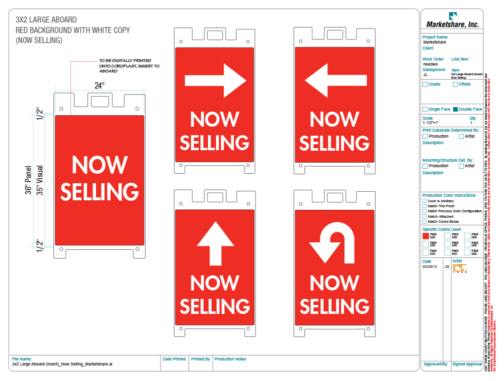 "Now Selling" A-Board