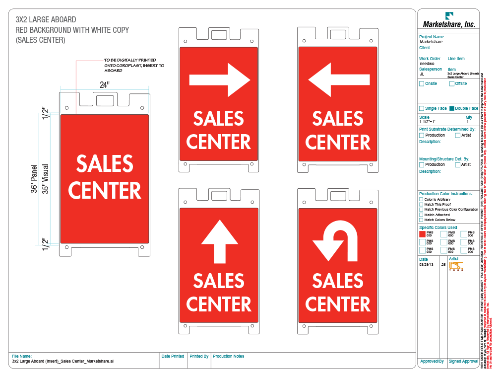 "Sales Center" A-Board