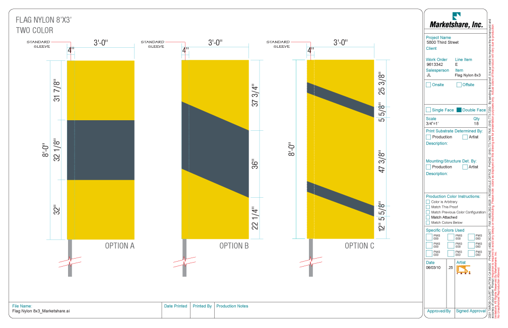 8' x 3' Nylon Free Flying Flag