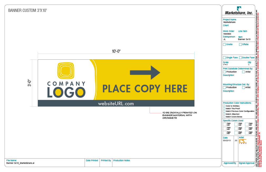 3'x10' Custom Banner