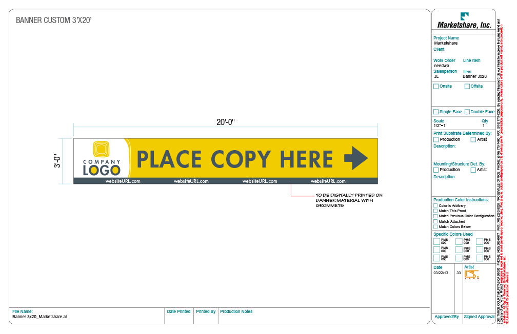 3'x20' Custom Banners