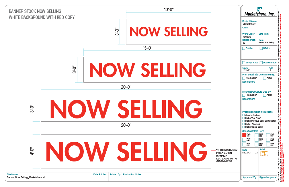 Now Selling Stock Banners