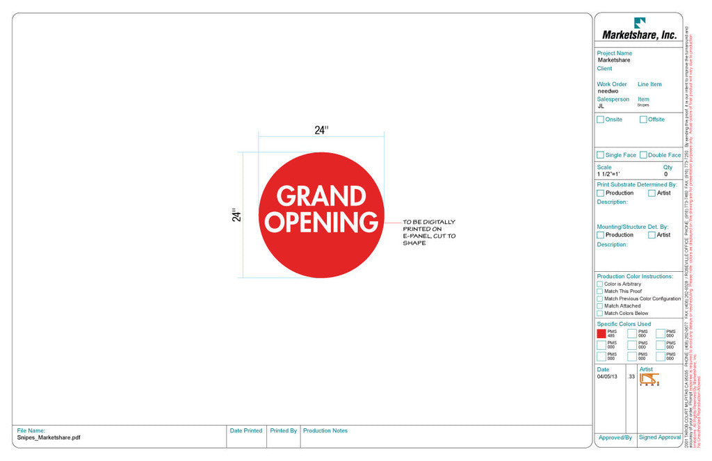 "Grand Opening" Stock Snipe