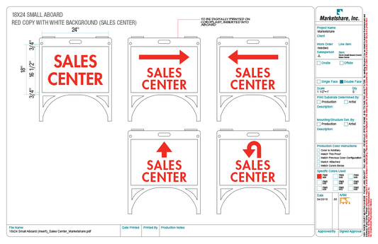 "Sales Center" A-Board