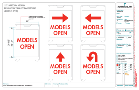 "Models Open" A-Board