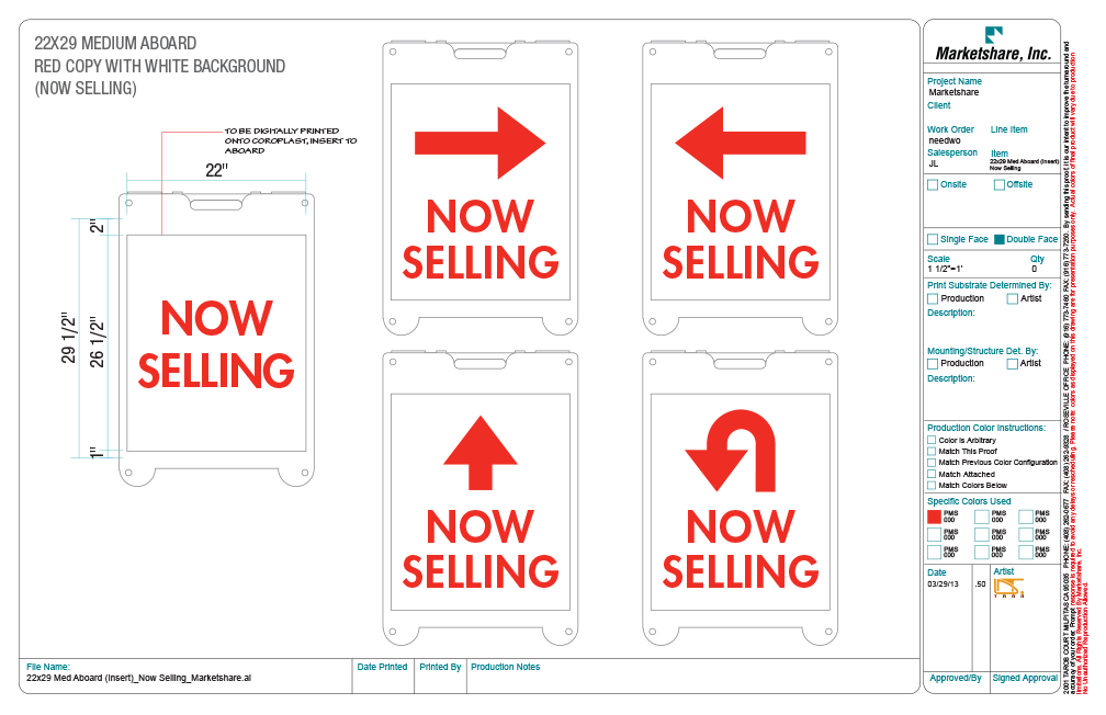 "Now Selling" A-Board