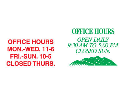 Vinyl Applied Office Hours