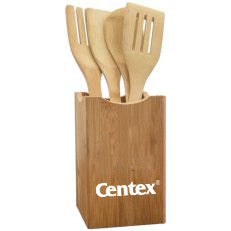 5 Piece Bamboo Utensil Set