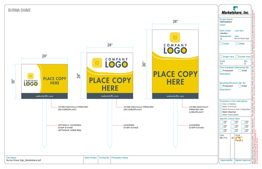 Burma Shave Signs by www.MarketlineOnline.com #87365E