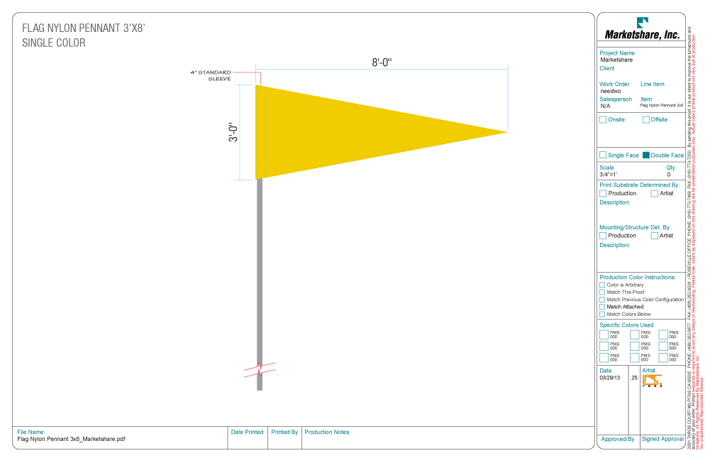 Nylon Pennant Flag by MarketlineOnline.com